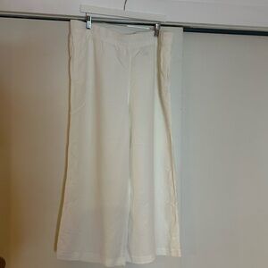H&M White Wide-Leg linen blend Pants